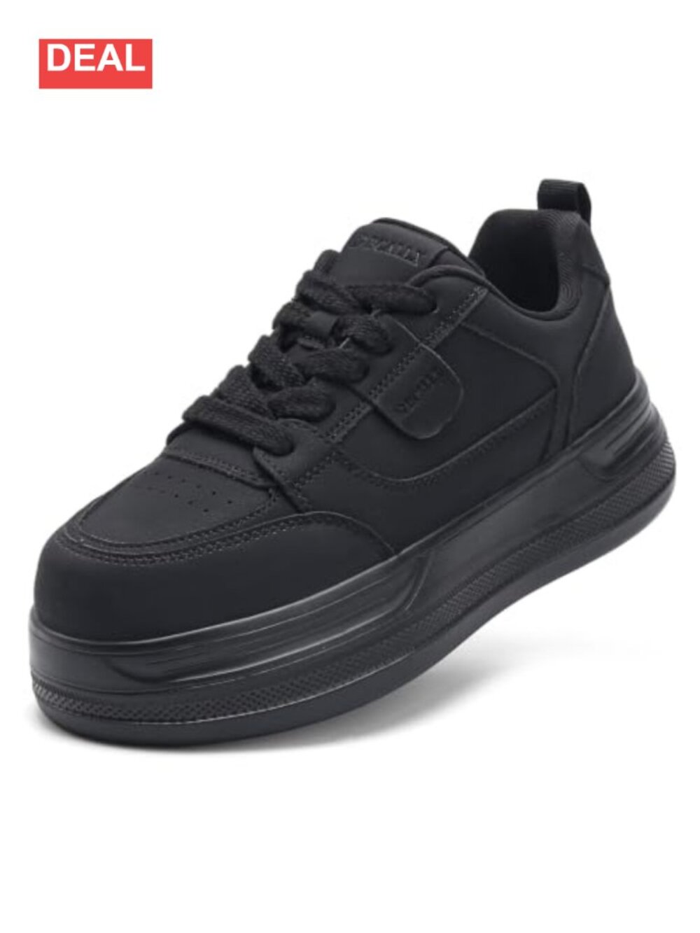 Platform Walking Shoes Lace Up Casual Sneakers Cushioned Foam Insole